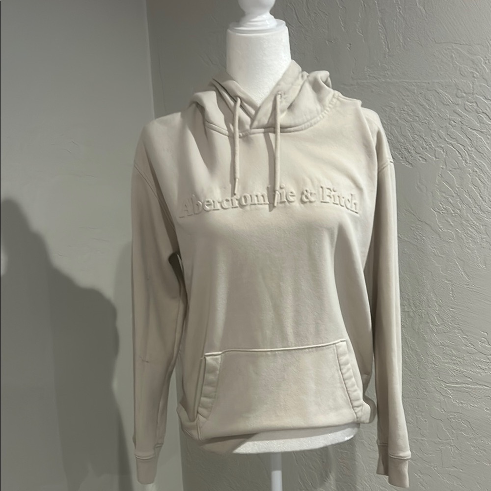 Abercrombie & Fitch Women's Cream Hoodie